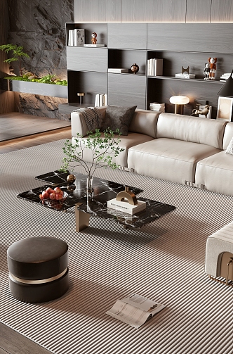 Sofa coffee table combination 3d model