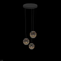 Three Modern Gold Transparent Glass Pendant Lights Hanging Interior Design