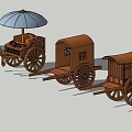 Chinese carriage ancient means of transport Qin and Han carriage 3d model
