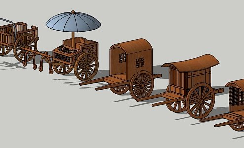 Chinese carriage ancient means of transport Qin and Han carriage 3d model