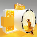 Gadget Tuesday Themed Photo Spot With Yellow Frame And Neon Lights