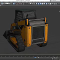 Yellow Tracked Skid Steer Loader With Front Bucket And Safety Cab Design