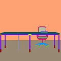 Modern Conference Table With Light Wood Top Chrome Legs And White Office Chair In Gray Office
