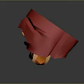 Cartoon Style Low Poly 3D Lion Head Model With Red Mane And Orange Face Design