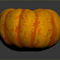 Fresh Round Orange Pumpkin With Red Stripes For Home Decor And Kitchen Use