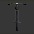 Stylish Gray Mountain Bike With Yellow Seat Handlebars And Thick Off road Tires