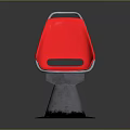 Red Accent Chair With White Frame And Gray Base Modern Design