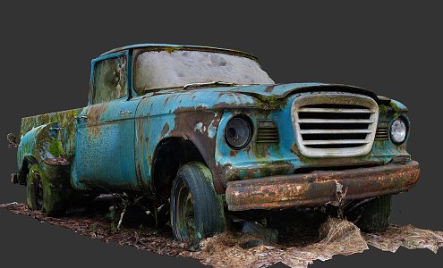 Abandoned cars. 3d model