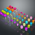 Colorful Candies With Various Shapes Vibrant Colors Lollipops And Candy Canes