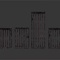 Four Black Wrought Iron Railings With Ornate Designs And Spiked Tops
