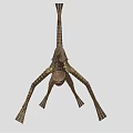 Realistic 3D Model Of Pterosaur With Long Wings Slender Body And Long Tail Flying