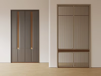 New Chinese-style Double-door Opposites 3d model