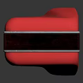 Red Hohner Harmonica With Smooth Metallic Surface And Multiple Reflective Holes