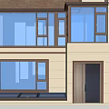 Modern Two Story Villa Balcony Design With Glass Windows And Outdoor Space