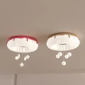 Cute Kids Room Ceiling Lights With Bow Crown Star Ball Decorations