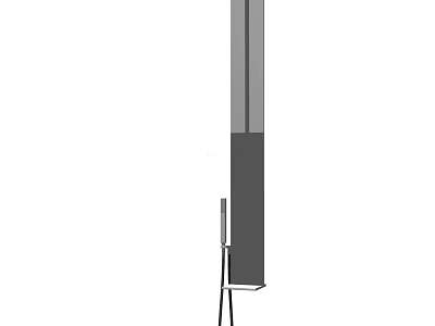 Modern Sleek Shower Head With Handheld Sprayer Wall Mounted Design For Bathroom 3d model