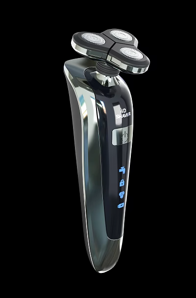 Modern Design Smart Bathroom Accessory With Sleek Metallic Finish And Blue Indicator Buttons 3d model