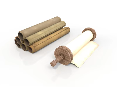 Modern Electronic Scroll Digital Display With Wooden Handles And Unfolded Design 3d model