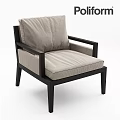 Modern Leisure Chair With Black Wooden Frame And Light Gray Cushion