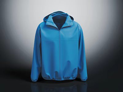 Blue Hooded Jacket Modern Lightweight Outerwear With Stylish Design For Casual Wear 3d model