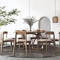 Quiet Table and Chair Combination Log Table and Chair Combination 3d model