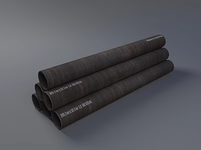 Industrial Equipment Heavy Duty Steel Pipes Stacked For Industrial Construction Projects Use 3d model