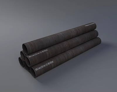 Industrial Equipment Heavy Duty Steel Pipes Stacked For Industrial Construction Projects Use 3d model