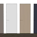 Modern Invisible Door Minimalist Frameless Door Simple Single Door 3d model