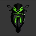 Green Sport Motorcycle With Sleek Design And Black Accents On Wheels