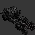 Vintage GAZ Old Truck With Rusty Body Large Tires And Exposed Chassis