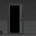 Modern Hinged Doors With Dark Gray Green Frames Transparent Glass And Interior View