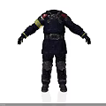 Protective Tactical Uniform with Yellow Shoulder Stripes Utility Belt and Knee Pads for Emergency Personnel