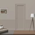 Minimalist Interior Featuring Beige Wall Wooden Floor Sofa Bench And White Shade Tripod Floor Lamp