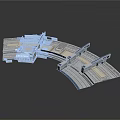 Futuristic Architectural Design Featuring Curved Structure Modular Platforms And Geometric Lines