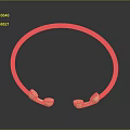 Golden Circular Electronic Appliance Headband With Coiled Texture On Black Background