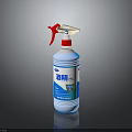 Household Alcohol Disinfectant Spray Bottle with Red Nozzle and White Body
