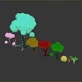 Green Plants Arrangement With Main Tree And Smaller Trees In Landscape