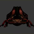 Rhinoceros Beetle With Large Horn Red Black Shiny Exoskeleton And Body Details On Dark Background