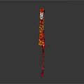 Traditional Decorative Toran With Red Orange Flowers White Beads And Tassels