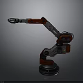 Industrial Robotic Arm With Red And Silver Mechanical Structure Rotating Base And Operational Components 3d model