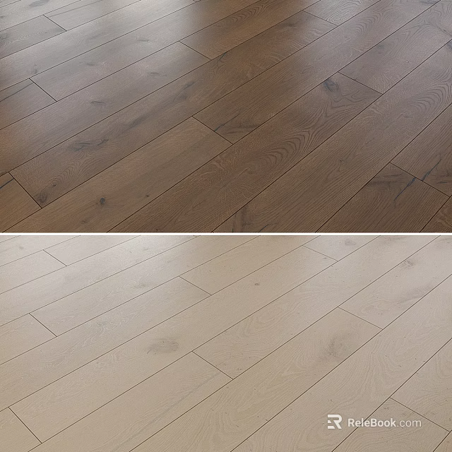 Natural Wooden Flooring in Light and Dark Brown Colors for Home 3d model 