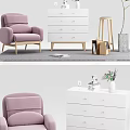 Nordic-style drawer cabinet 3d model