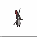 Cute Cartoon Rabbit Character With Long Ears Big Eyes And Open Arms On Dark Background