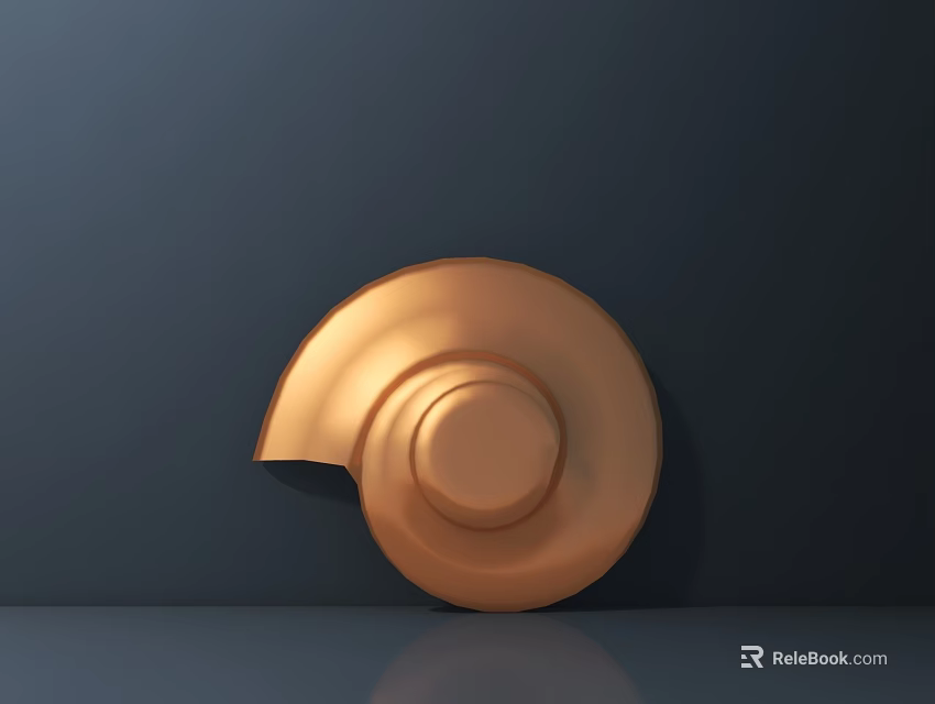 Exquisite Carved Spiral Decorative Ornament with Copper Finish and Smooth Texture 3d model 