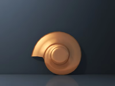 Exquisite Carved Spiral Decorative Ornament with Copper Finish and Smooth Texture 3d model