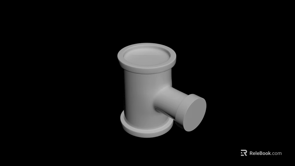 White Plastic Plumbing Pipe Fitting With Single Port Design For Industrial Use 3d model 