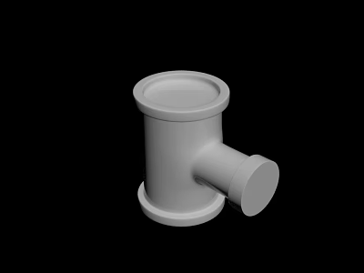 White Plastic Plumbing Pipe Fitting With Single Port Design For Industrial Use 3d model