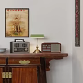 Chinese Style Dining Room Interior Design With Circular Archway Wooden Furniture And Chandelier