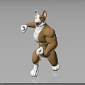 Muscular Dog Character 3D Model With Standing Pose And Strong Physique Figure