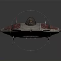 Futuristic Scifi Combat Starfighter With Red White Accents And Twin Cannons Detailed Design